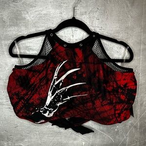 A Nightmare On Elm Street Grommet Halter Swim Top